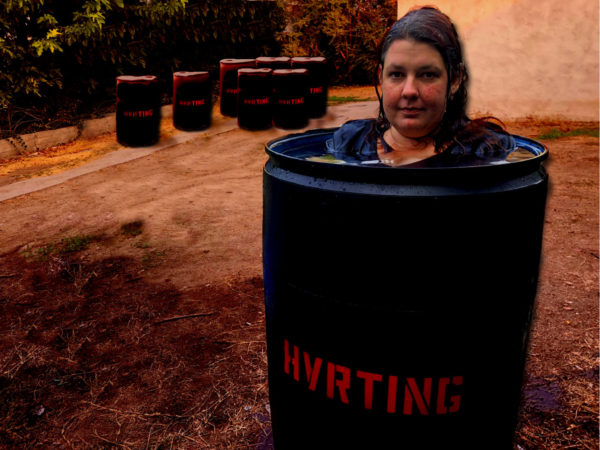 Extreme Haunt Immersive Horror HVRTING Pam Barrel Waterboarding Barrel Soak Suffocation Drowning